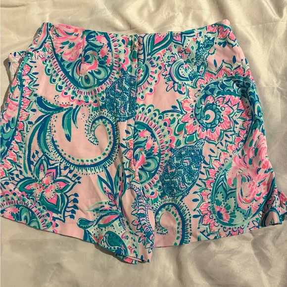 Lilly Pulitzer Womens Faye Mini Skort Floral Blue Pink Green Ruffles Size 2 - Picture 6 of 9
